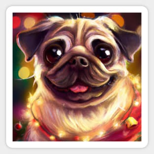 Cute Pug Drawing Sticker